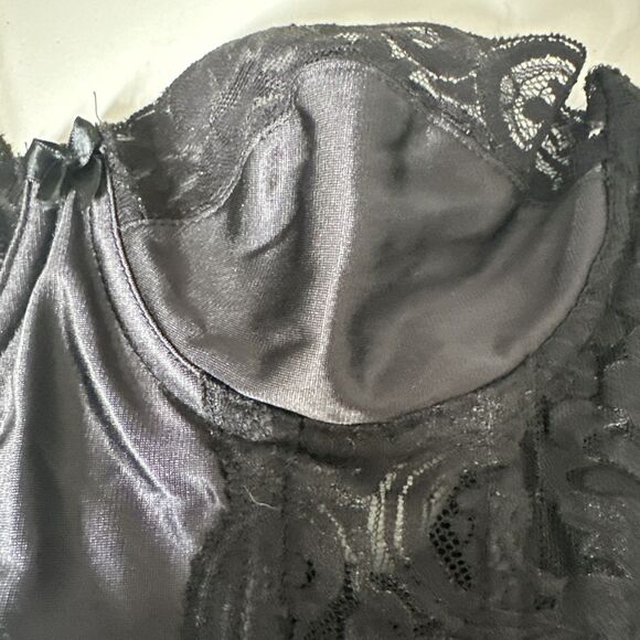 Vintage Victoria’s Secret Gold Label Lace Corset Bustier Sheer 34B Black - Picture 7 of 11